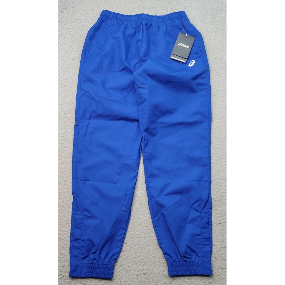 Asics Upsurge Pants Youth L Blue Pleated Front Elastic Waist Tapered Leg YB3382